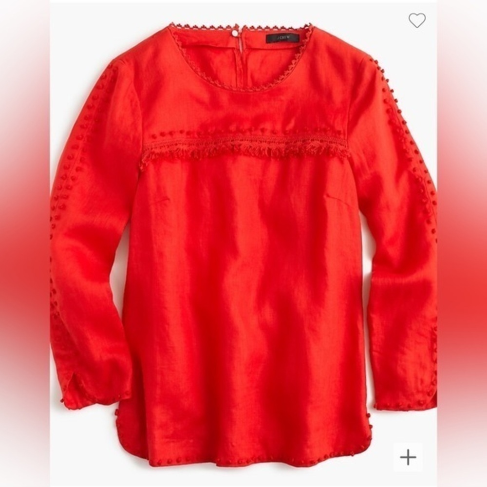 J.Crew 100% linen Red top- size 2